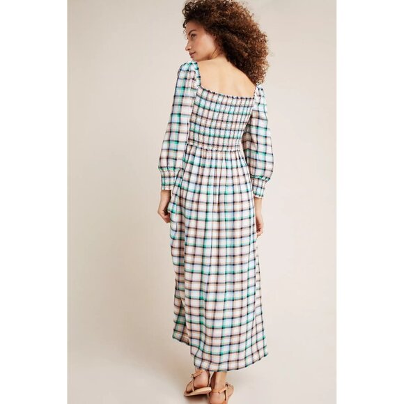 Maeve x Anthropologie Cerie Smocked Midi Dress Milkmaid Cottagecore - Picture 4 of 16